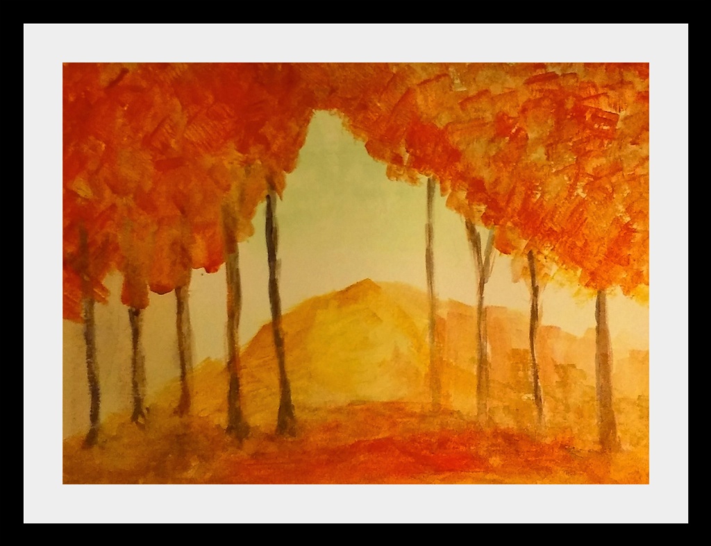 Autumn Canopy, Daler Rowney Watercolors on Strathmore Watercolor paper. "Alla prima" style.