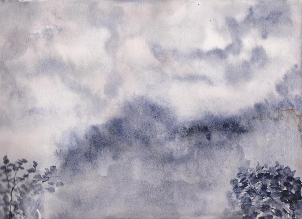 Watercolor Storm Clouds