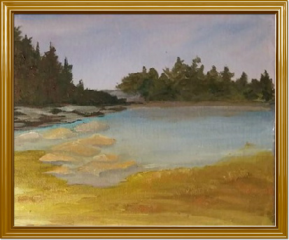 Framed Cove Painting